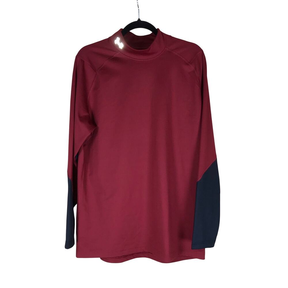 Under Armour ColdGear Fitted Shirt Men’s XL Red Black Long Sleeve Turtleneck